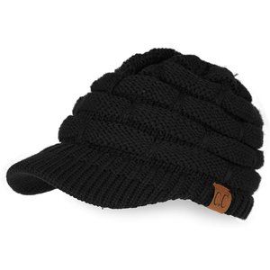 C.C Hatsandscarf Exclusives Women's Ribbed Knit Hat with Brim